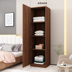 2米单门衣柜实木生态板成人储物立柜现代中式阳台简卧室衣橱边柜