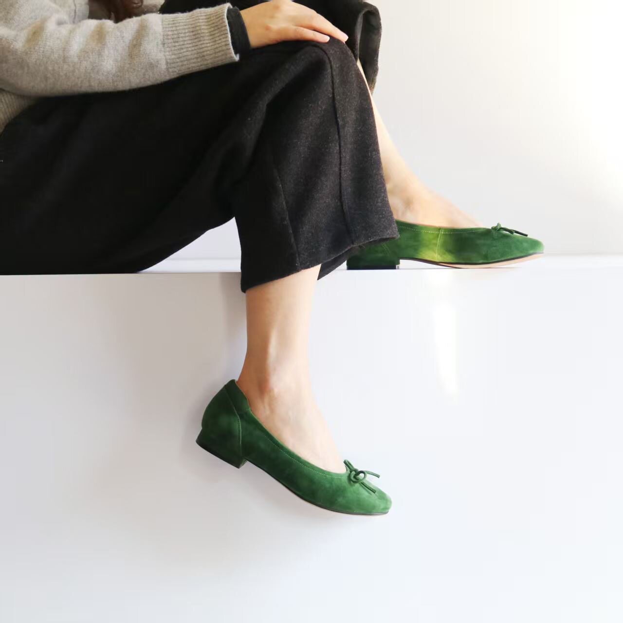 壹家shoes020007羊皮芭蕾平底超软单鞋女浅口真皮圆头百搭