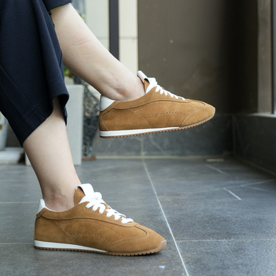 特惠壹家shoes015007德训鞋3cm牛绒2025经典内增高休闲平底女鞋