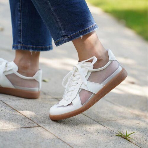 特惠壹家shoes089029网面德训鞋牛皮小白鞋推荐运动休闲百搭女鞋
