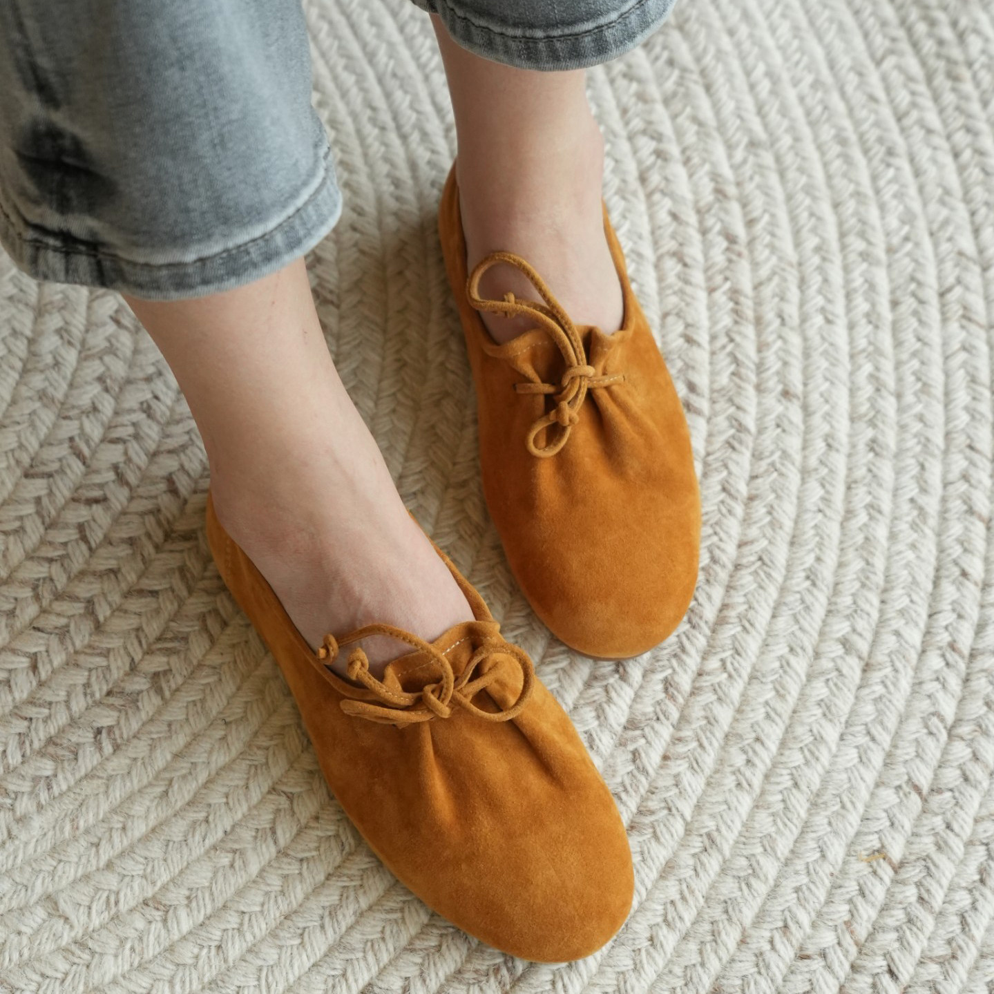 特惠壹家shoes007050羊绒2cm平底鞋单女2025福袋鞋一脚蹬软底舒适