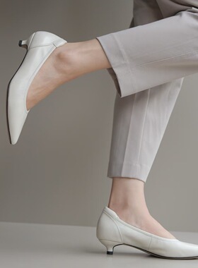 壹家shoes301502超软小羊皮单鞋猫跟3公分绝美不累脚小跟女高跟鞋