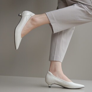 壹家shoes301502超软小羊皮单鞋猫跟3公分绝美不累脚小跟女高跟鞋