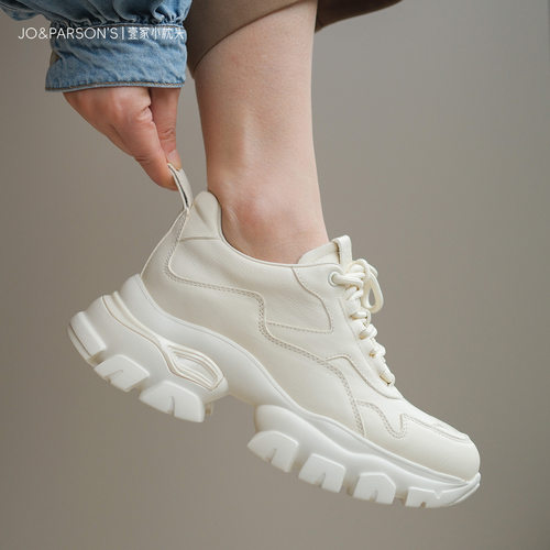 壹家shoes3668-2款5dm跟高经典牛皮显瘦运动老爹鞋百搭推荐女厚底