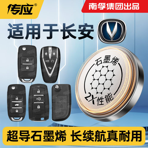 适用长安CS75PLUS UNI-V/T/K CS55 CS35 CS15E-Pro汽车钥匙电池CR2032专用CS85/95凌轩杰勋遥控器纽扣电子