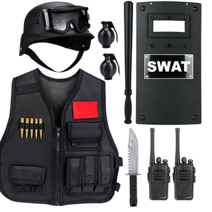 儿童玩具枪套装战术马甲小特警真人对战装备cs吃鸡背心特种兵服装