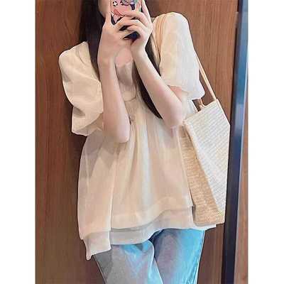 衬衫独特别致短款绝美上衣法式