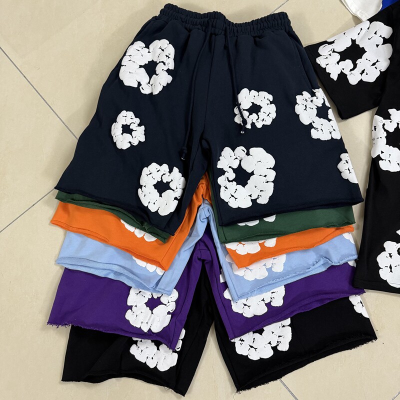 INS HIP HOP T SHIRT SHORTS美潮夏季发泡印花短袖T恤短裤男女FOG