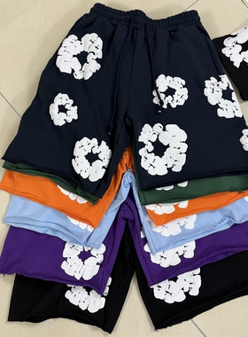 INS HIP HOP T SHIRT SHORTS美潮夏季发泡印花短袖T恤短裤男女FOG