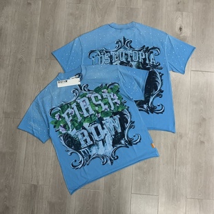 直喷印花烫钻宽松纯棉短袖 休闲数码 T恤 ROW美潮街头嘻哈时尚 FIRST