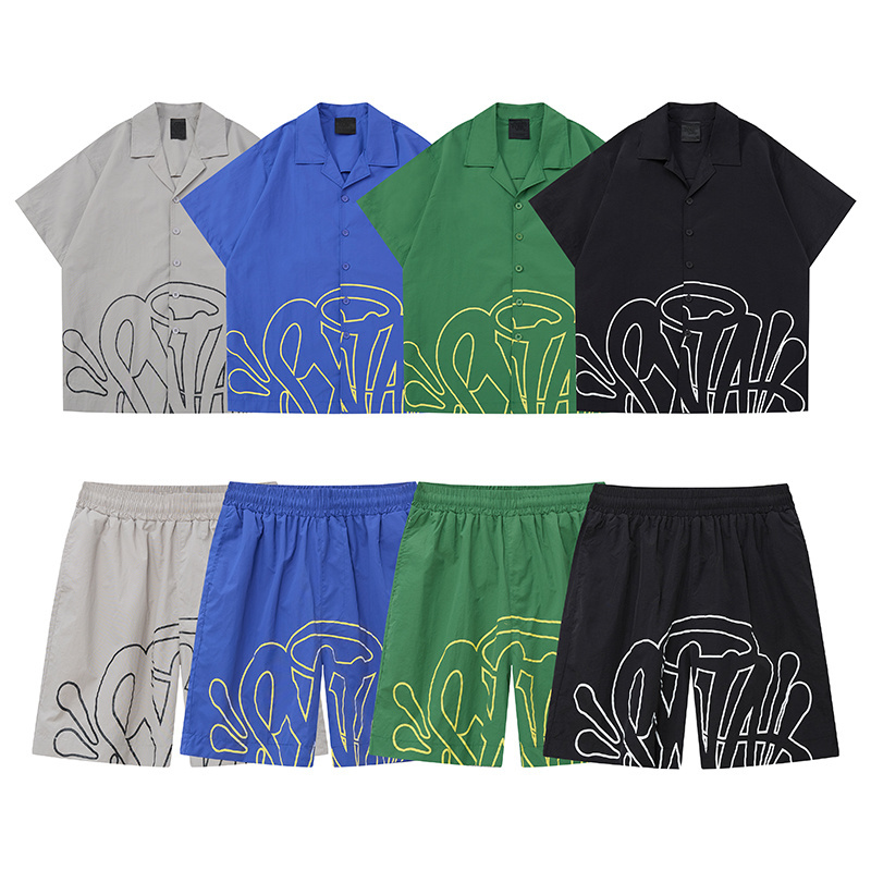 Synaworld美潮夏季梭织短袖衬衫