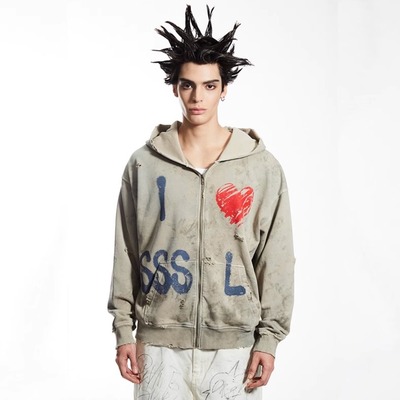 SSSAINTLOUIS潮开衫卫衣外套男
