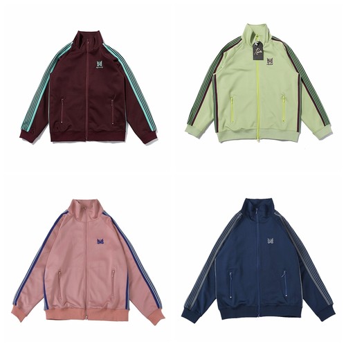 needles蝴蝶刺绣条纹拉链外套潮