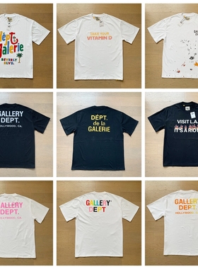 GALLERY DEPT T SHIRTS美潮高街夏季男女同款宽松纯棉圆领短袖T恤