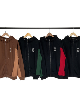 trapstar hoodie美潮高街秋冬加绒刺绣撞色开衫连帽卫衣拉链外套