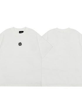 broken planet美式高街潮牌夏季刺绣字母logo宽松纯棉白色短袖T恤