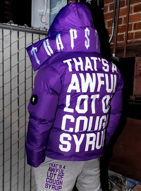 2024新款潮牌Trapstar冬季羽绒棉服保暖加厚宽松带帽外套男女同款