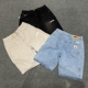 corteiz 休闲字母刺绣洗水直筒牛仔短裤 denim shorts美潮街头夏季