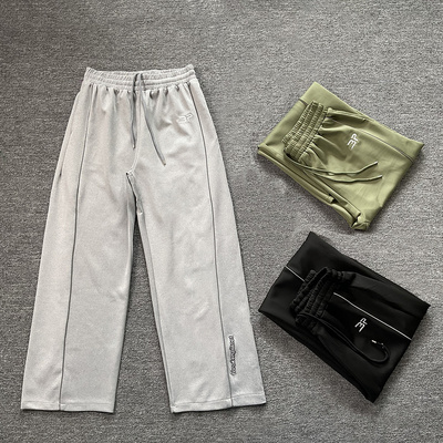 brokenplanet字母刺绣直筒长裤