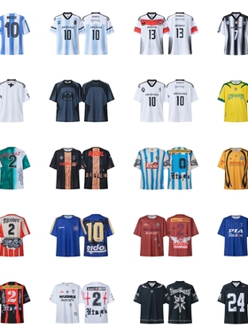 American retro trendy sports short sleeved T-shirt jersey