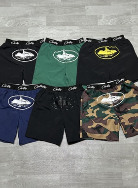 corteiz camouflage shorts美式高街潮流薄款迷彩速干沙滩短裤fog