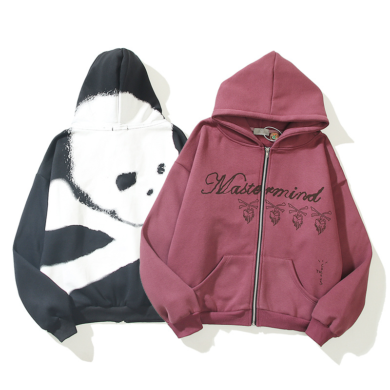 TravisScott骷髅开衫连帽卫衣潮