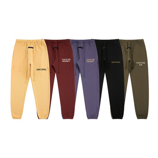 FOG ESSENTIALS SWEAT PANTS美潮高街字母印花加绒抽绳束脚长裤男