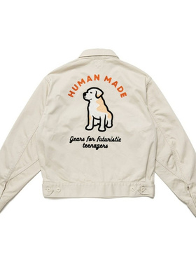 欧美日系明星同款春秋潮流男女复古工装休闲小狗刺绣宽松夹克外套