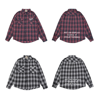 Gallery Dept Shirt美式高街潮牌春秋休闲宽松字母格子长袖衬衫男