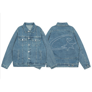Corteiz Denim Jacket美潮高街vibe休闲刺绣logo宽松牛仔夹克外套
