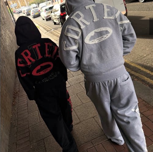 corteiz美潮刺绣加绒开衫卫衣男