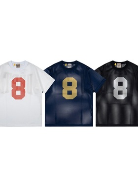 gallery dept美式高街潮牌夏季网眼透气镂空设计宽松短袖T恤球衣