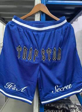 Trapstar欧美小众高街潮牌夏季运动休闲网眼刺绣篮球沙滩五分短裤