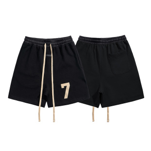 FEAR 运动休闲7印花纯棉抽绳五分短裤 高街潮牌夏季 GOD美式 FOG