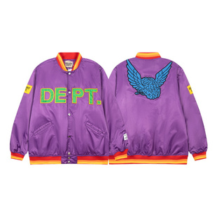 GALLERY DEPT美潮秋冬加棉厚款字母LOGO刺绣宽松棒球服夹克外套男