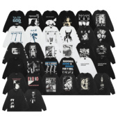 长袖 ERD忧郁 富二代美潮高街复古休闲印花宽松纯棉打底衫 T恤男女