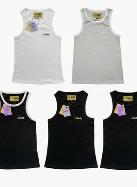 corteiz vest美式高街潮牌夏季刺绣运动休闲训练紧身无袖背心汗衫