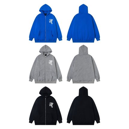 synaworld hoodie美潮高街运动休闲秋冬宽松加绒开衫连帽卫衣外套