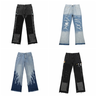gallery jeans美式 高街潮牌复古洗水做旧宽松直筒牛仔长裤 男 dept