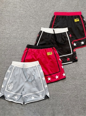 corteiz美式高街潮牌夏季运动休闲小众撞色设计梭织速干沙滩短裤