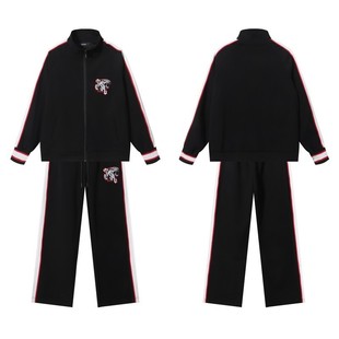 Trapstar美潮高街春秋运动休闲套装刺绣撞色拼接宽松拉链外套长裤