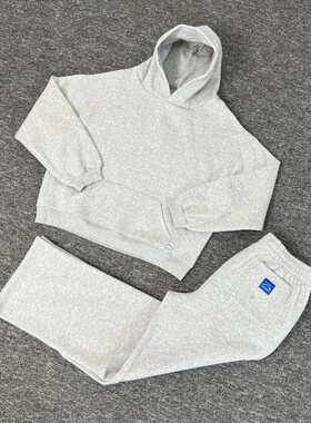 Akimbo Club Tracksuit秋冬运动休闲套装纯色加绒连帽卫衣长裤Ins