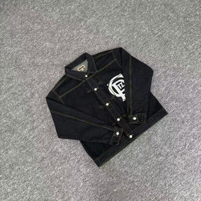 corteiz美潮刺绣牛仔夹克外套男