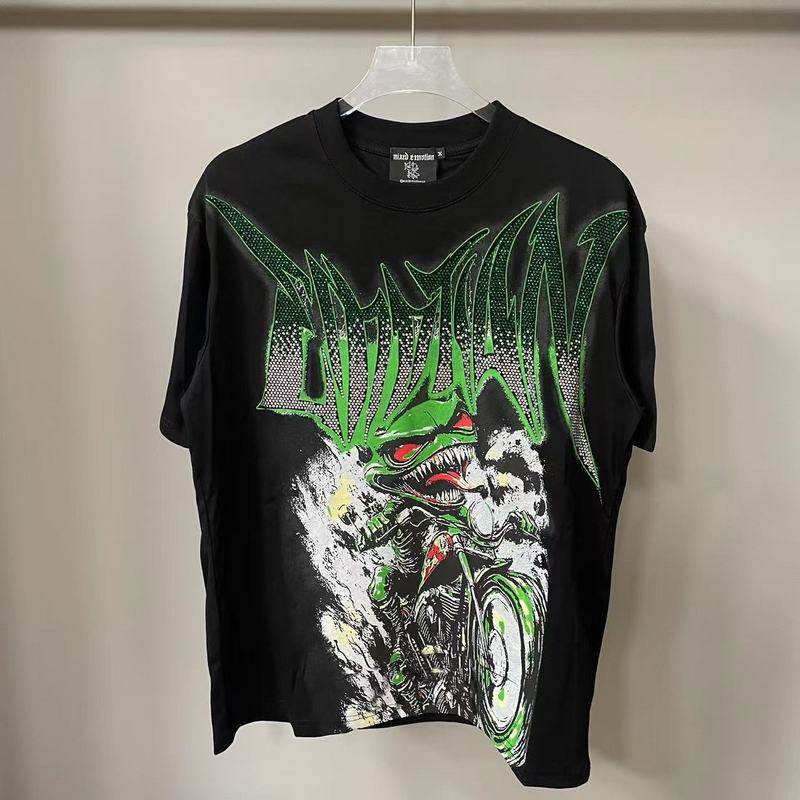 MIXEDEMOTION怪兽烫钻短袖T恤潮