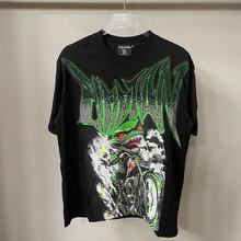 MIXED EMOTION美潮嘻哈高街机车怪兽烫钻夏季宽松纯棉圆领短袖T恤