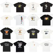 小众欧美日系潮牌男女情侣款 T恤 卡通动物图案印花宽松竹节棉短袖