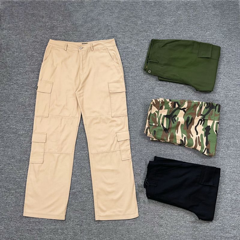 corteiz高街工装迷彩直筒长裤男