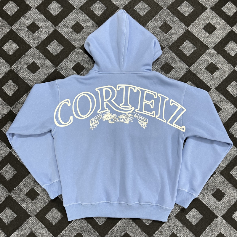 corteiz美潮加绒开衫连帽卫衣男