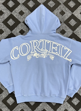 corteiz hoodie美潮高街秋冬休闲字母logo印花加绒开衫连帽卫衣男