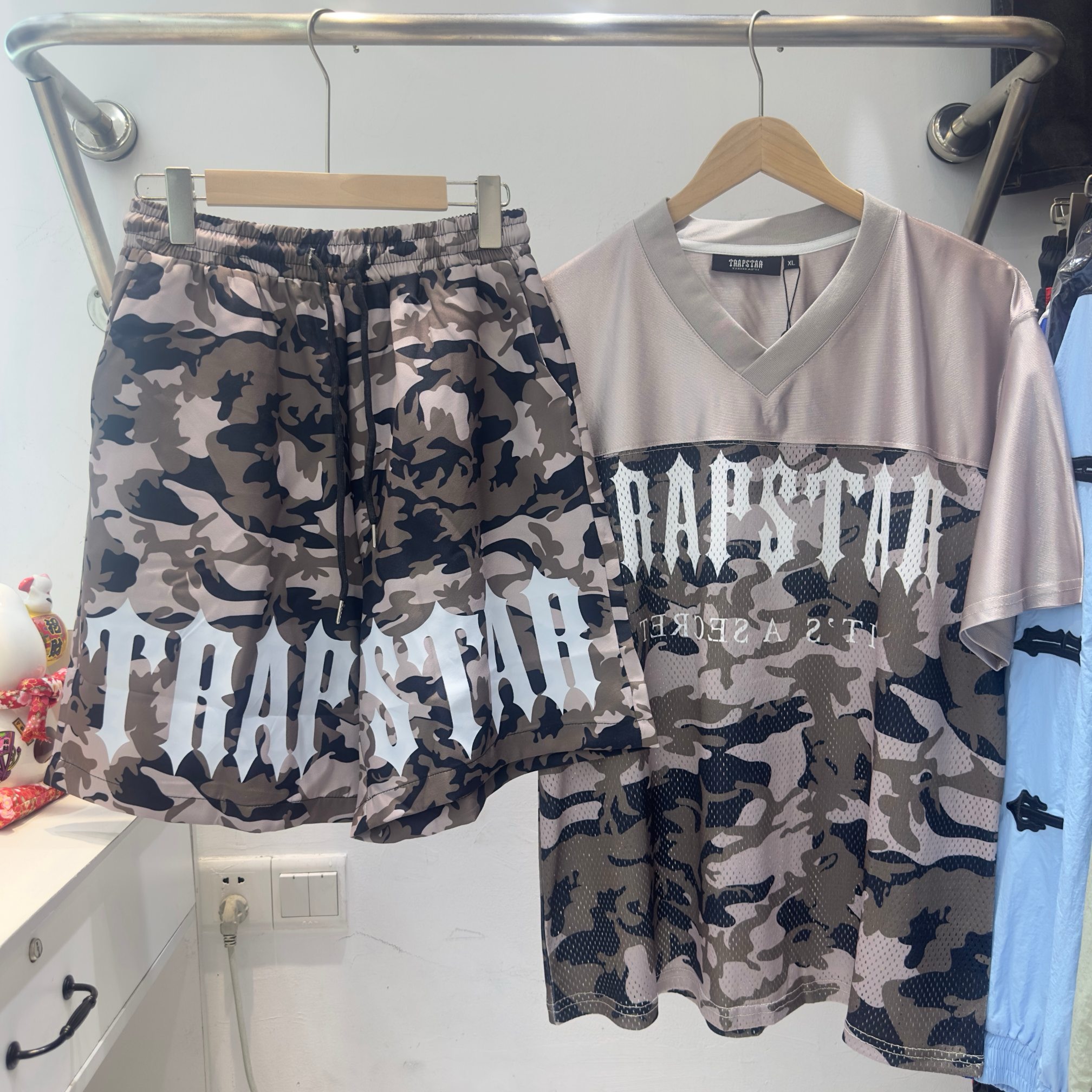 trapstar美潮夏季球衣短裤套装男
